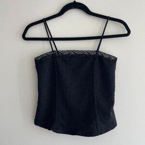black lace detail tank